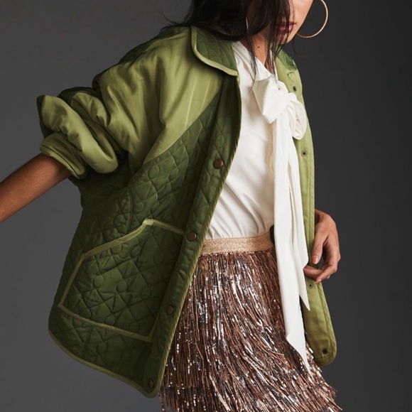 Anthropologie Jackets & Blazers - Anthropologie Pilcro Quilted Green Jacket
